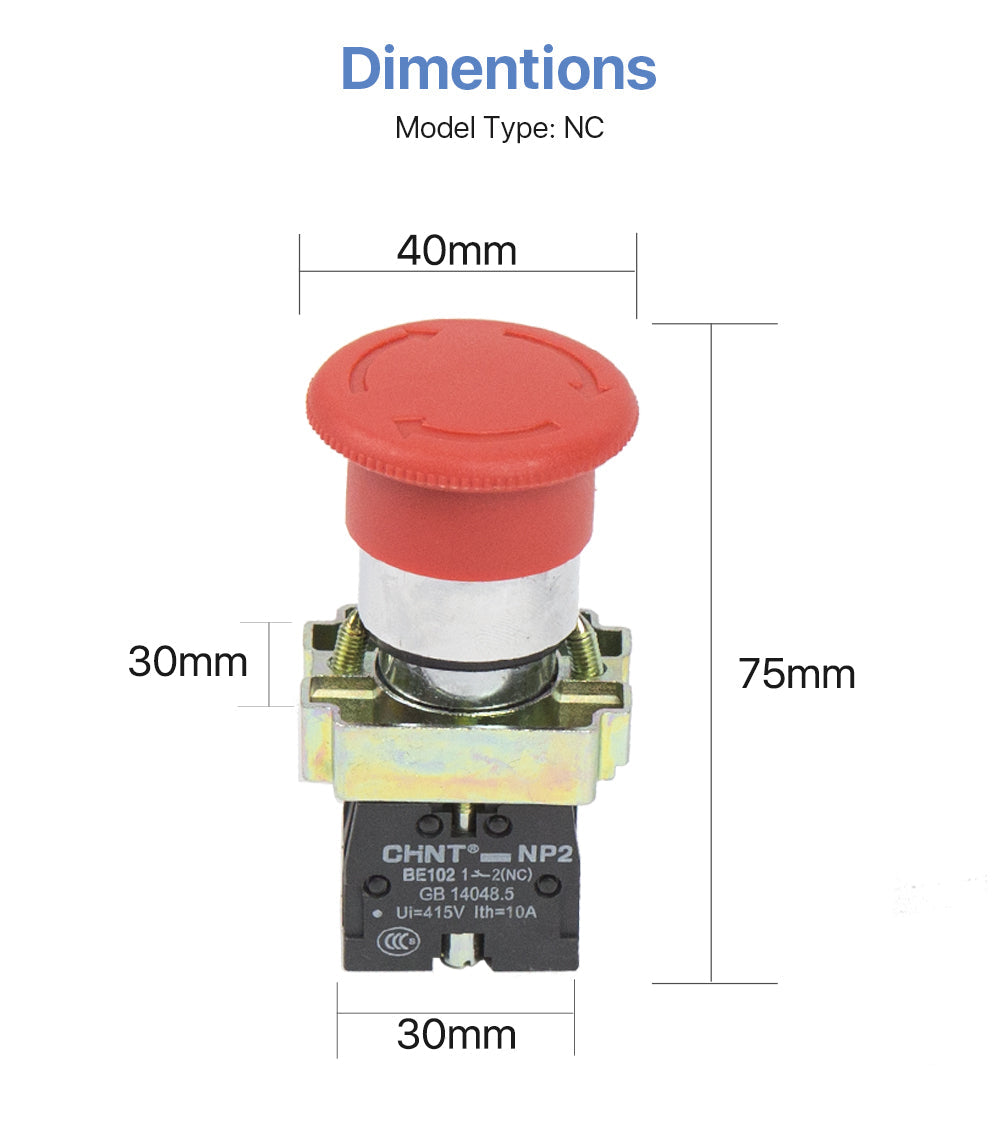 Emergency Stop Switch CHNT NP2 NC