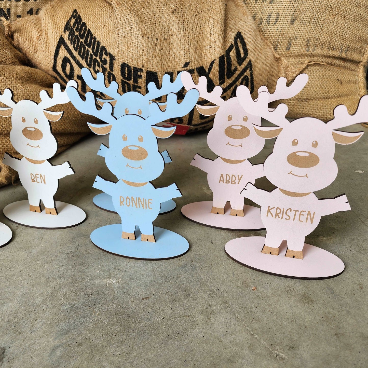 Personalised Standing Reindeer Plans Cut File