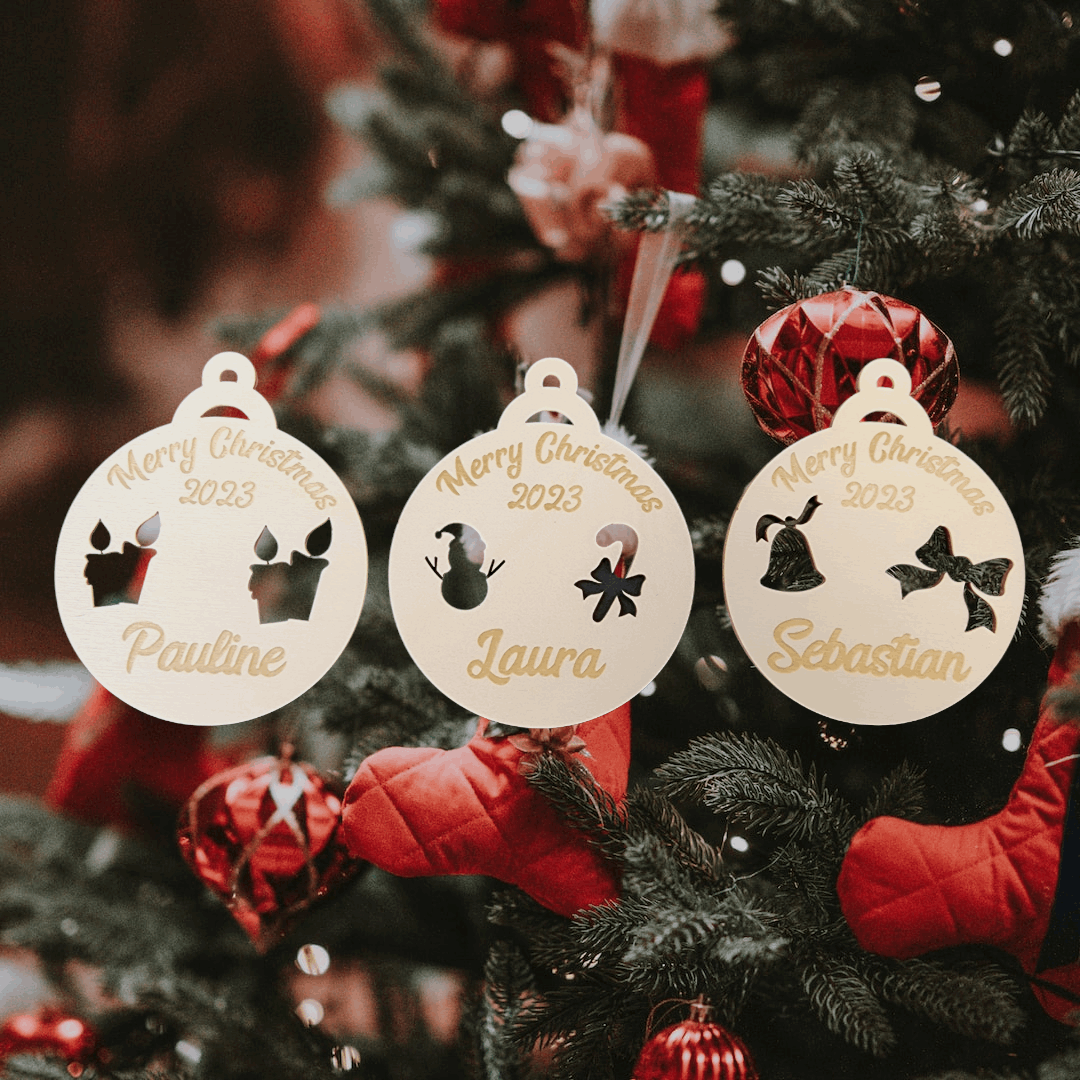 Personalised Christmas Bauble Laser Plans Cut File