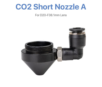 Nozzle N01 Short Laser Nozzle With Air Fitting for CO₂ laser cutting and engraving machines.