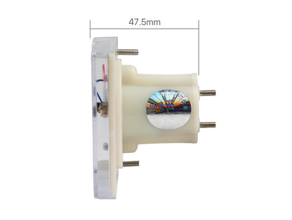 Ammeter Analog Amp Panel 50mA HUA 85C1 side view, measuring 47.5mm, designed for accurate current monitoring.