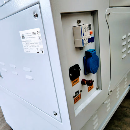 J750 Laser Machine 90-100W RECI T2 electrical panel and control interface, demonstrating connectivity and features.