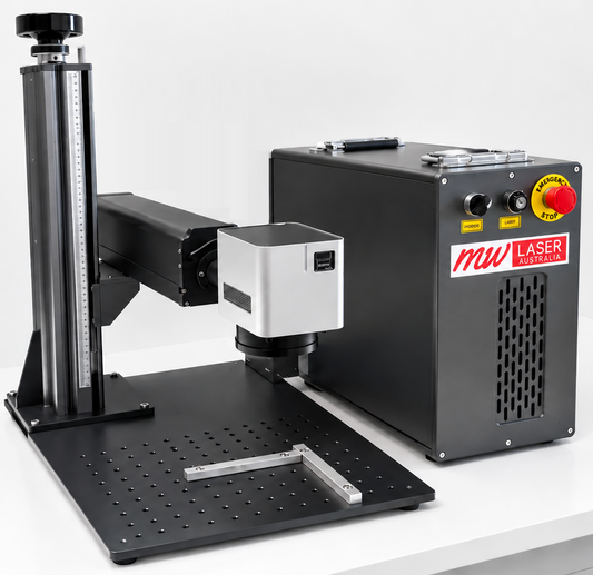 MOPA Fibre Laser Marking Machine with precision components and industrial design, showcasing advanced engraving technology.