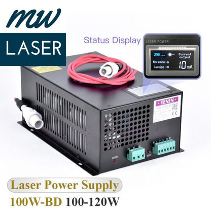 100W CO2 Laser Power Supply - MYJG-100W 220V for 100-120W Co2 Laser Tube, stable performance and fast response.