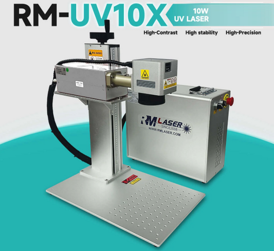 UV Laser Marking Machine RM-UV10X showcasing high-speed production and high-precision engraving capabilities.