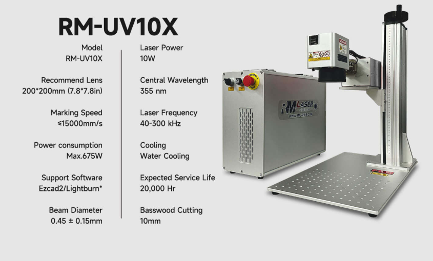 UV Laser Marking Machine RM-UV10X specifications with detailed features and technical information.