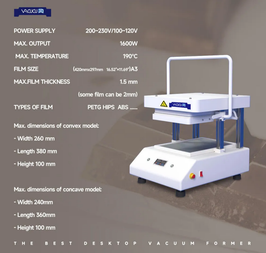 VACUCU3D - A3 Vacuum Forming Machine